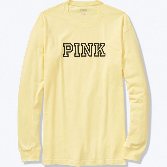 PINK Victoria's Secret Tops - VS PINK LONG SLEEVE CAMPUS TEE PINK Victoria's Secret Tops - VS PINK LONG SLEEVE CAMPUS TEE